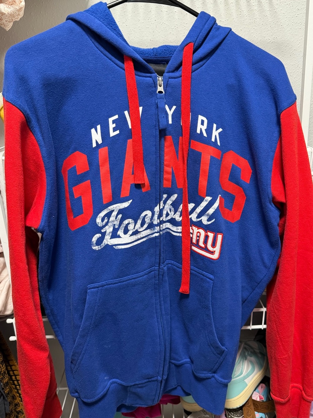 NFL Blue Pullover Hoodie with Red Accent